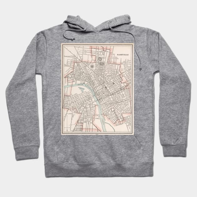 Vintage Map of Nashville TN (1901) Hoodie by Bravuramedia